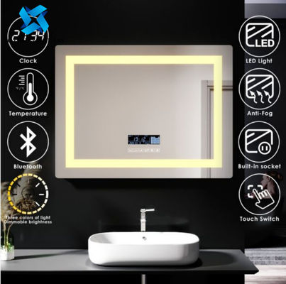 กระจกห้องน้ำ LED เรืองแสงอุ่นพร้อม Bluetooth 600 * 800 700 * 900 750 * 1000